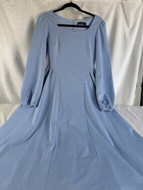 Zesica Women's Long sleve Midi Crewneck Party dress Small